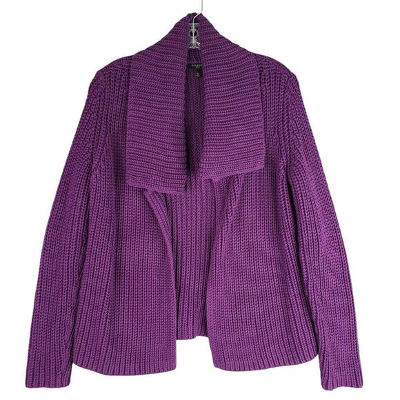 Talbots Cardigan Women's Size Small Petite Sp Purple Open Front Cardigan - Picture 2 of 7
